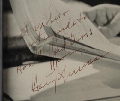 Lot #47 Harry S. Truman Signed Oversized Photograph - Image 2