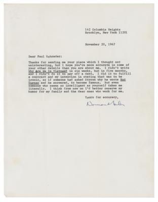 Lot #569 Norman Mailer Typed Letter Signed