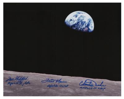 Lot #422 Apollo Earthrise Signed Photograph - Image 1
