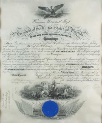 Lot #149 William H. Taft Document Signed as