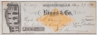 Lot #397 William T. Sherman Signed Check - Image 2
