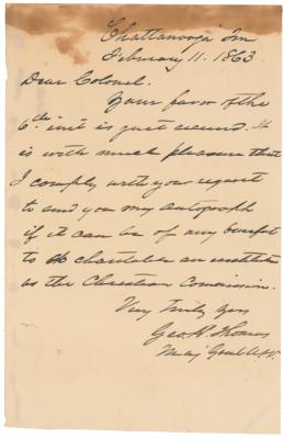 Lot #401 George H. Thomas Autograph Letter Signed