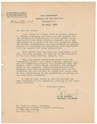 Lot #392 Chester Nimitz Typed Letter Signed
