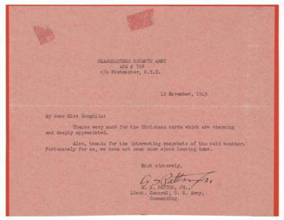 Lot #359 George S. Patton Typed Letter Signed