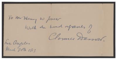 Lot #249 Clarence Darrow Signature