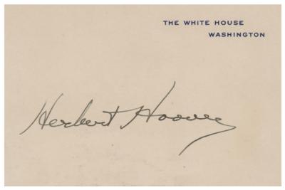 Lot #98 Herbert Hoover Signed White House Card as President