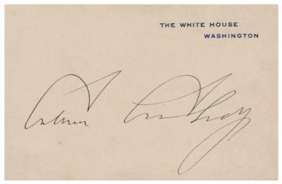 Lot #84 Calvin Coolidge Signed White House Card as