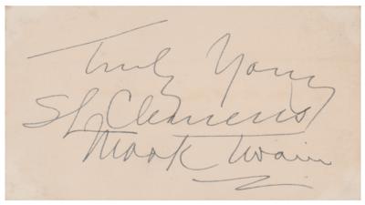 Lot #536 Samuel L. Clemens Signature