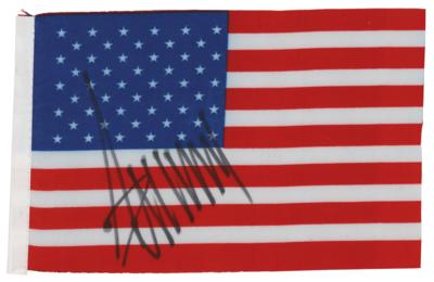 Lot #162 Donald Trump Signed Mini American Flag