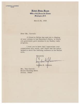 Lot #103 Lyndon B. Johnson Typed Letter Signed