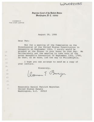 Lot #237 Warren E. Burger Typed Letter Signed