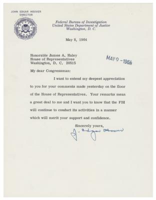 Lot #280 J. Edgar Hoover Typed Letter Signed
