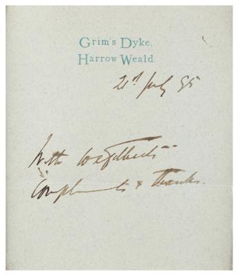 Lot #629 Gilbert and Sullivan Signature and Autograph Quotation Signed - Image 2