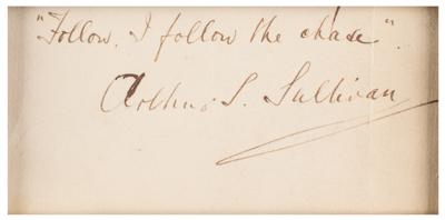 Lot #629 Gilbert and Sullivan Signature and Autograph Quotation Signed - Image 3