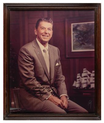 Lot #57 Ronald Reagan Signed Oversized Photograph