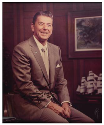 Lot #57 Ronald Reagan Signed Oversized Photograph - Image 2