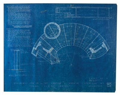 Lot #481 Frank Lloyd Wright Design Drawing and Lot of (9) Blueprints - Image 12
