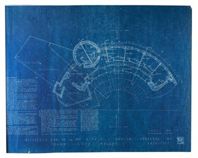 Lot #481 Frank Lloyd Wright Design Drawing and Lot of (9) Blueprints - Image 8