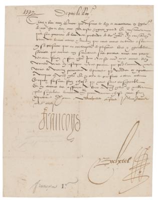 Lot #209 King Francis I Letter Signed