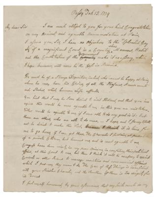 Lot #3 John Adams Autograph Letter Signed