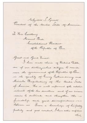 Lot #29 U. S. Grant Document Signed as President