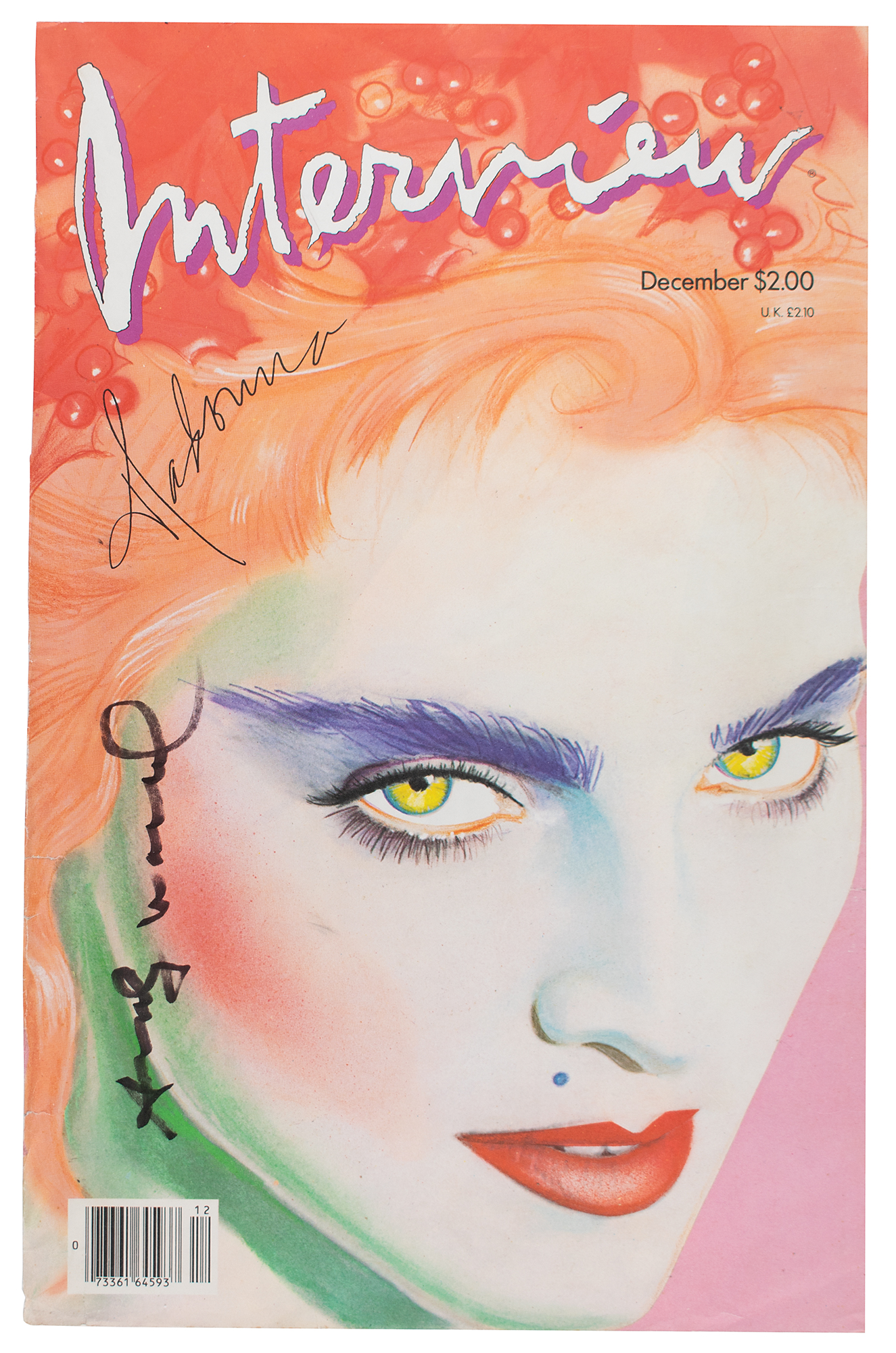Lot #504 Andy Warhol Signed Magazine Cover