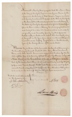 Lot #177 Lewis Morris and Aaron Burr Document Signed