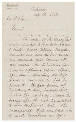 Lot #383 Fitzhugh Lee Manuscript Letter - Image 2