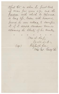 Lot #383 Fitzhugh Lee Manuscript Letter - Image 3