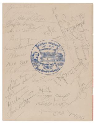 Lot #888 Babe Ruth, Walter Johnson, and Hall of Famers 1939 Cooperstown Centennial Multi-Signed Program Cover