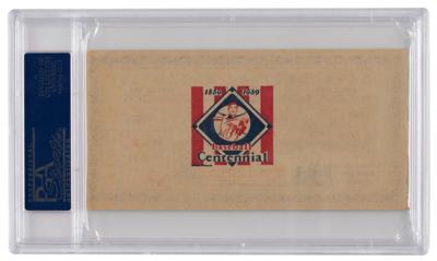 Lot #862 Baseball: 1939 Cooperstown 'Cavalcade of Baseball' Ticket Stub - Image 2