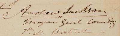 Lot #12 Andrew Jackson Autograph Endorsement Signed - Image 3