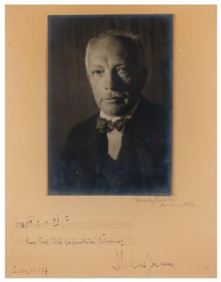 Lot #593 Richard Strauss Signed Photograph with AMQS