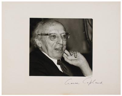 Lot #626 Aaron Copland Signed Photograph