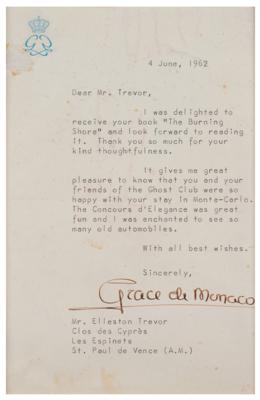 Lot #319 Princess Grace Typed Letter Signed