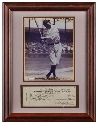 Lot #887 Babe Ruth Signed Check