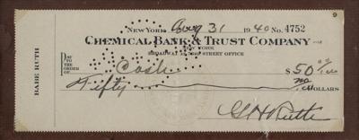 Lot #887 Babe Ruth Signed Check - Image 2