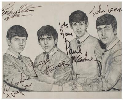Lot #598 Beatles Signed Sketch - Image 2