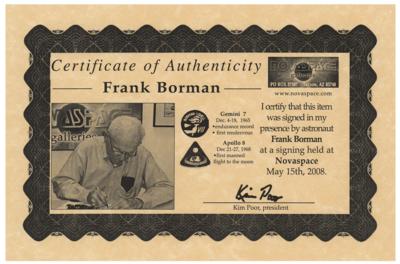 Lot #425 Frank Borman Signed Oversized Photograph - Image 2
