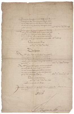 Lot #290 King Louis XIII Document Signed - Image 1