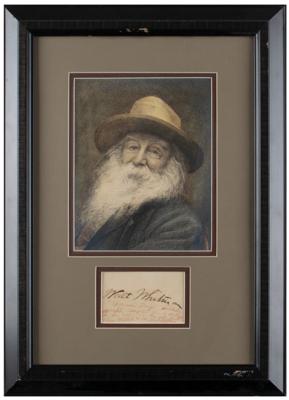 Lot #544 Walt Whitman Signature