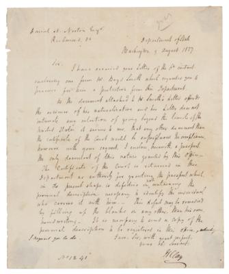 Lot #245 Henry Clay Letter Signed