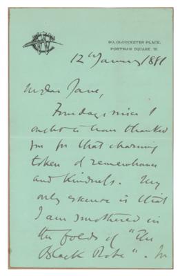 Lot #552 Wilkie Collins Autograph Letter Signed