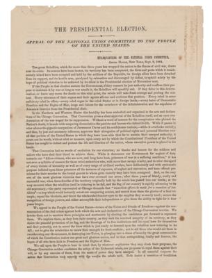 Lot #115 Abraham Lincoln: 1864 Presidential Election Leaflet - Image 1