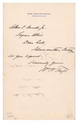 Lot #154 William H. Taft Autograph Letter Signed - Image 1