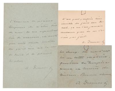 Lot #556 Alexandre Dumas, fils (3) Autograph Letters Signed