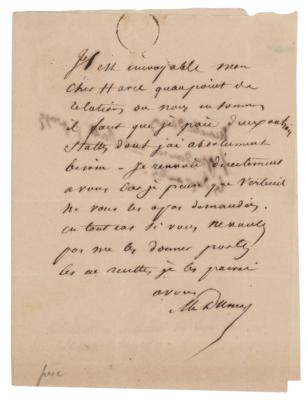 Lot #557 Alexandre Dumas, pere Autograph Letter Signed