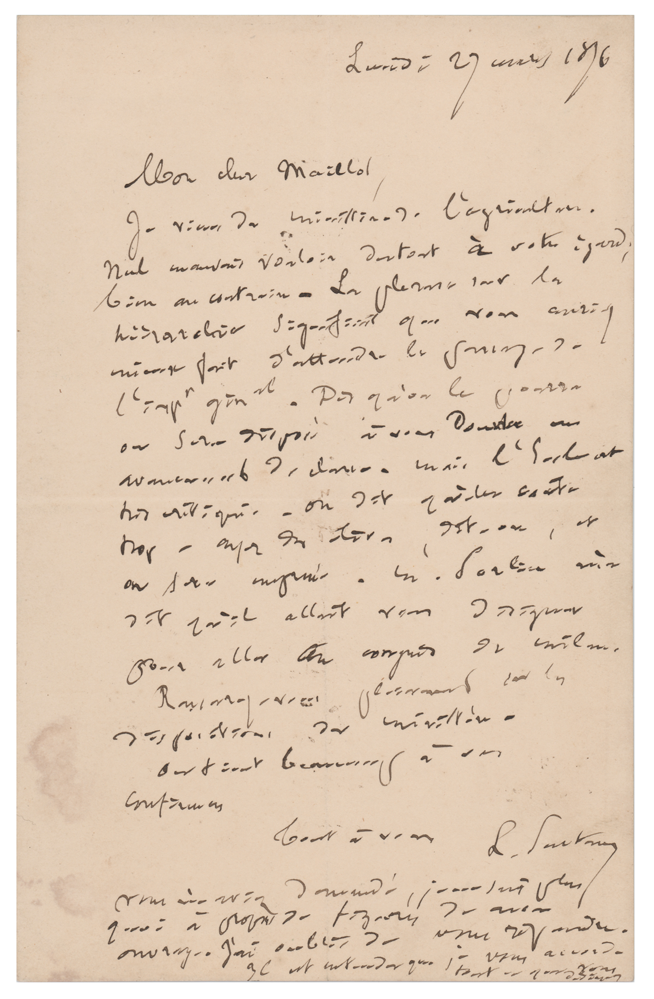 Lot #198 Louis Pasteur Autograph Letter Signed