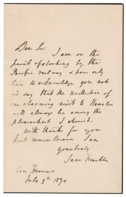 Lot #267 Lady Jane Franklin Autograph Letter Signed
