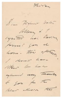 Lot #501 John Singer Sargent Autograph Letter Signed